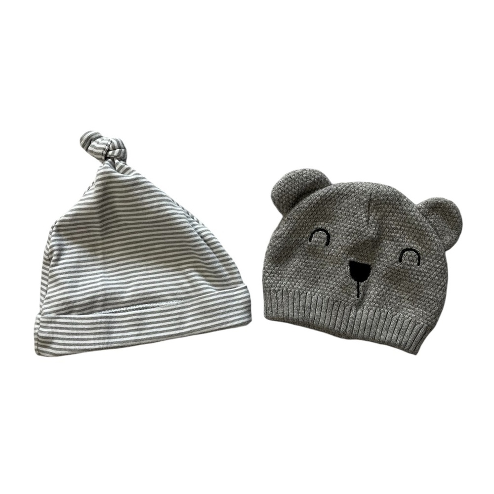 Carter’s and Stepping Stones Infant Hat Set Stripes and Bear